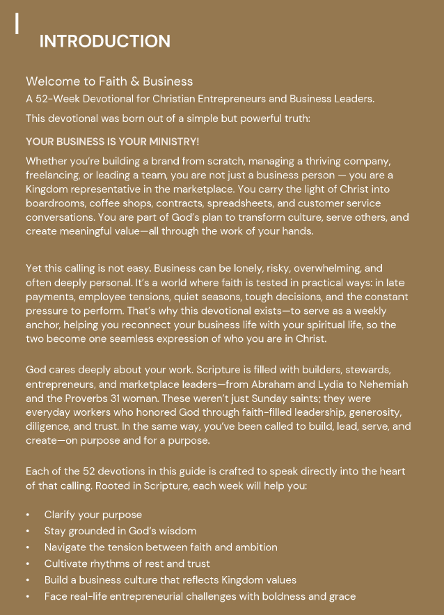 Faith & Business: A 52-Week Devotional for Christian Entrepreneurs